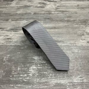 Calvin Klein Grey w/ Silver Stripe Skinny Tie